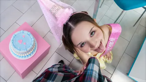 "Your Cock Is My Birthday Wish" - She Is Old Enough for an Orgasm Now